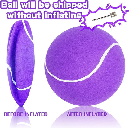 Big Tennis Ball for Dogs, Giant Dog Tennis Ball Toy Large Outdoor Sports Gift for Small Medium Large Dog (Purple, 9.5 inch)