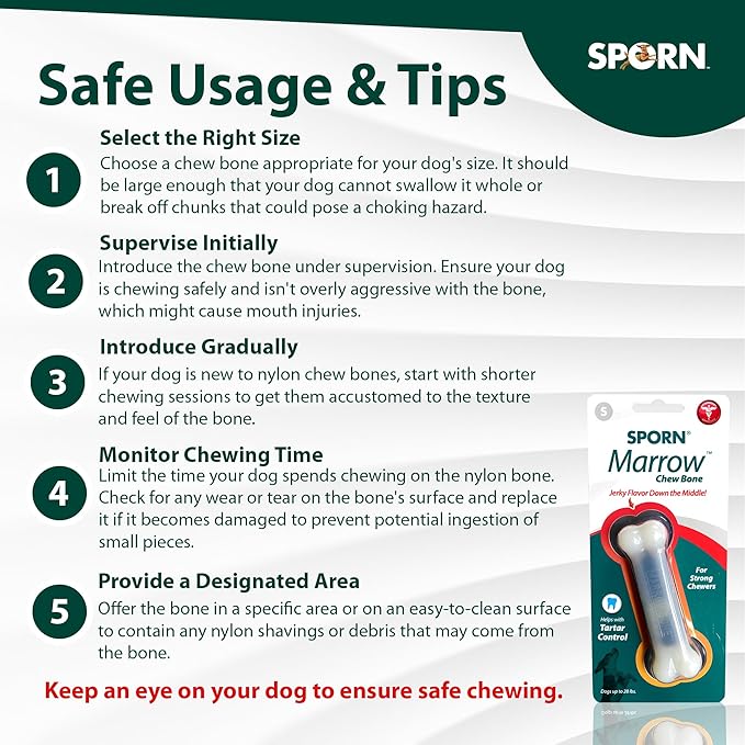 Sporn Yuppie Puppy Dog Dental Toy, Marrow Chew, Small, White, (33810)