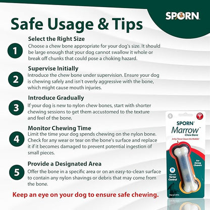 Sporn Yuppie Puppy Dog Dental Toy, Marrow Chew, Small, White, (33810)
