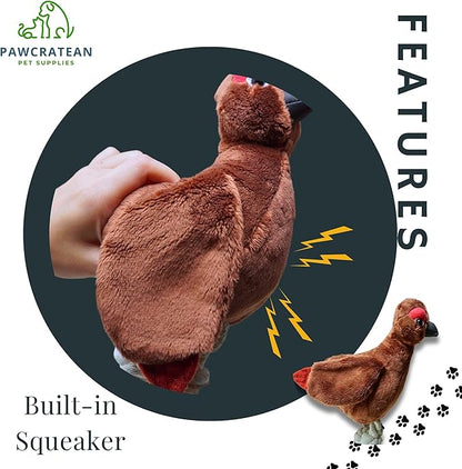 7" Squeaky Plush Toy for Puppies Small Dogs Self Etertainment Washable Soft Made [PET ONLY] (Brown Turkey)