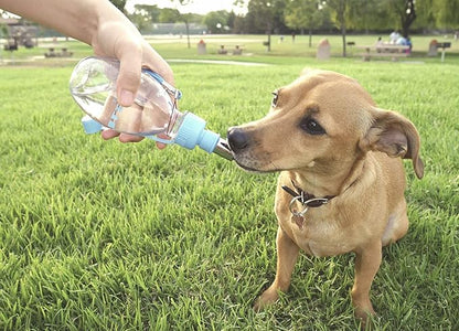 Choco Nose Patented Portable No-Drip Travel Water Bottle/Feeder for Dogs/Puppies/Cats/Rabbits and Other Small Sized Animals -8 oz. Leak-proof Nozzle 16mm, Blue (H258)