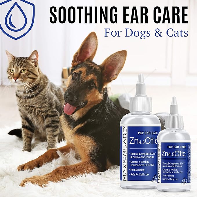Pet Ear Care Zn4.5 Otic for Dogs, Cats, Exotics and Companion Animals (4oz), Blue/White