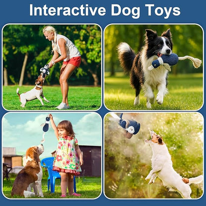 3-Pack Squeaky Dog Toy Set for Small Dogs – Plush Dog Toys with Tug Rope | Durable Pet Toys for Chewing, Fetch & Tug | for Pet Use Only