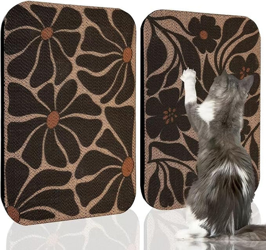 2 Packs Art Cat Wall-Mountable Scratching Board 16.7x11x1 Inch Cat Wall Scratch Pad and Scratcher for Indoor Cats Furniture Protector (Series4)