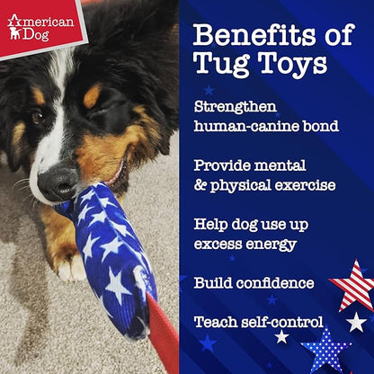 American Dog Stars Firehose – Durable Tug Dog Toy Made in USA from Pet-Safe, Machine-Washable Firehose & 1680 Nylon Ballistic Material for Bonding, Play Time, Exercise, Training, & More