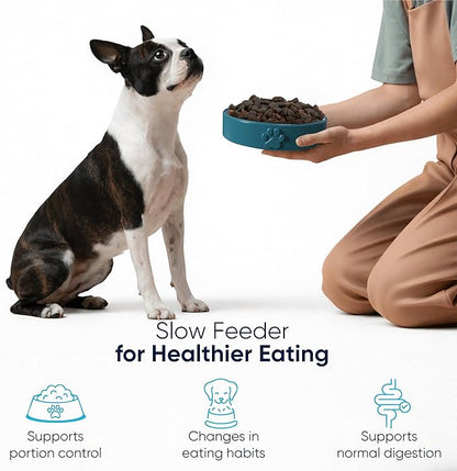 Slow Feeder Dog Bowls – Dog Bowl Slow Feeder – Microwaveable Dog Slow Feeder for All Breeds – Lead and BPA-Free Ceramic Pet Bowl – Pet Feeder for Fast Eaters
