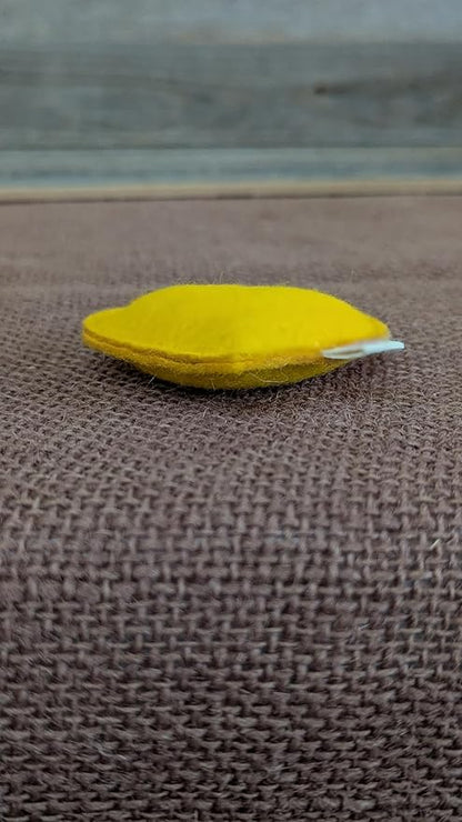 Catnip Toy – Heart Shape, Organic Catnip, 100% Wool Felt, Grown & Made in The USA - Yellow