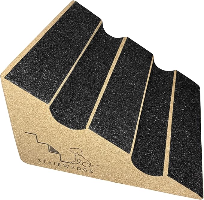Original StairWedge™ - NEW Enhanced Tread Grip! Ramp for Small Dogs Breeds - Fits Standard Staircase - Wedge Shape Stair Ramp for Dogs and Pets - Multi-Patent Pending (1single)