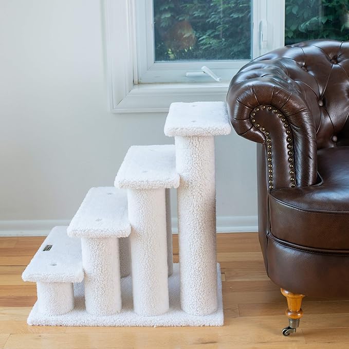 Armarkat Pet Steps, 4-steps, B4001, Ivory, 17"(W)x25"(D)x25"(H), each platform 7" Deep