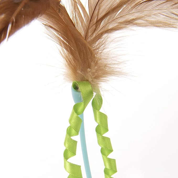Petlinks Tippy Teaser Self Righting Feather Toy for Cats & Kittens, Rocks & Sways, Fun & Engaging Play - Multi Color, One Size