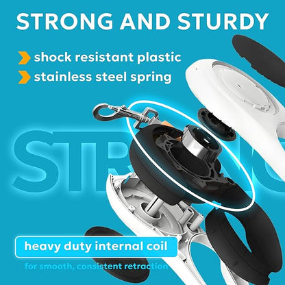 Retractable Dog Leash for Pets Up to 66 lbs, 16' Heavy Duty Reflective Nylon Tape, Tangle Free, Anti-Slip Handle with One Button Control