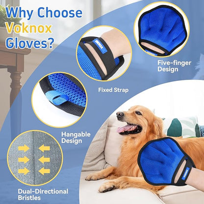Pet Hair Removal Glove for Dogs & Cats, Electrostatic Five-Finger Hair Remover for Furniture, Couch, Carpet & Car Seat, Reusable Washable Pet Fur Cleaning Tool, Not for Grooming (1 PCS)