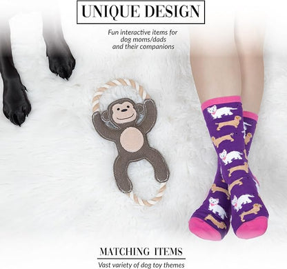 Pavilion Gift Company - Wild - Canvas Rope Dog Toy Monkey Humor Tug of War Puppy K9 Doggy Lover Parent Gift