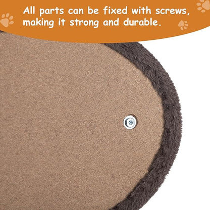 Hollypet Self Grooming Massager and Scratcher Toy - Cat Arch Brush for Back Grooming, Hair Cleaner Pads, Dark Brown