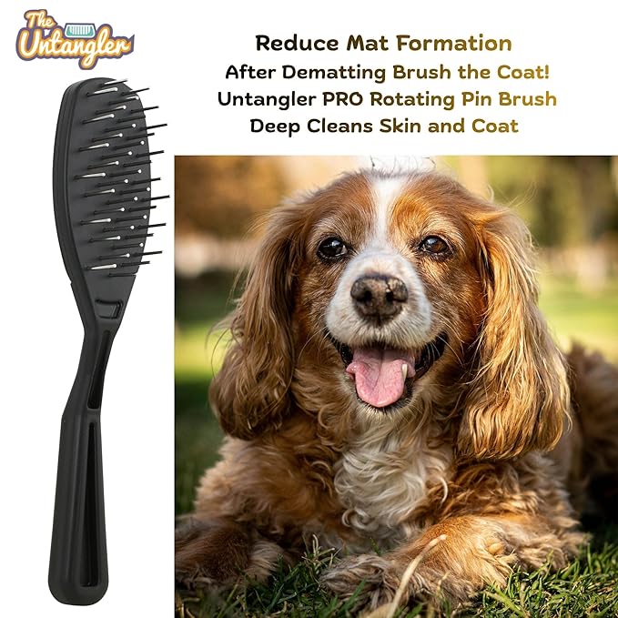 Super-Groom Combs with Smooth Rotating Teeth for Painless Mat Removal (30 Fine-Spaced Teeth, Sun Yellow)