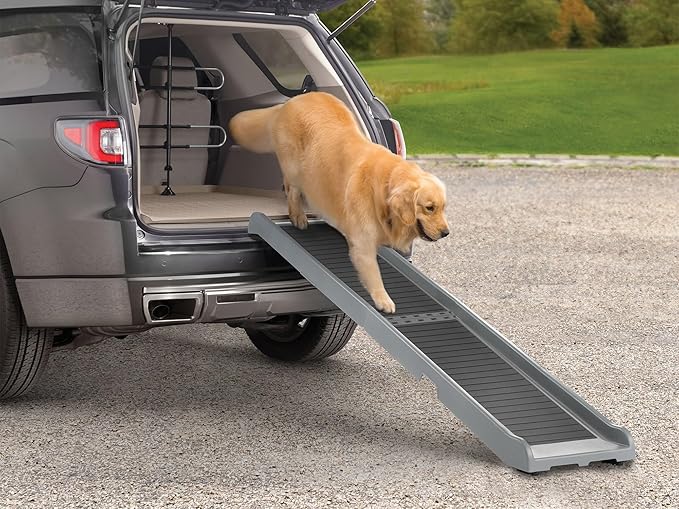 WeatherTech PetRamp - Non-Slip, Portable Dog Ramp for Large Dogs to 300 Pounds, 67" x 15" - Traction Grip Ramp, Easy Access for Pets to Car, SUV, Truck, Bed, Couch & Other Home Areas