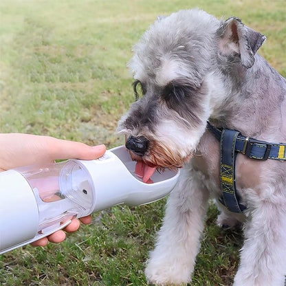 4-in-1 Dog Water Bottle for Walking & Travel – Leakproof Portable Pet Water Dispenser with Bowl, Poop Bag Holder & Shovel | Reusable, Easy One-Hand Use for Dogs & Cats, Hiking and Outdoor Adventures