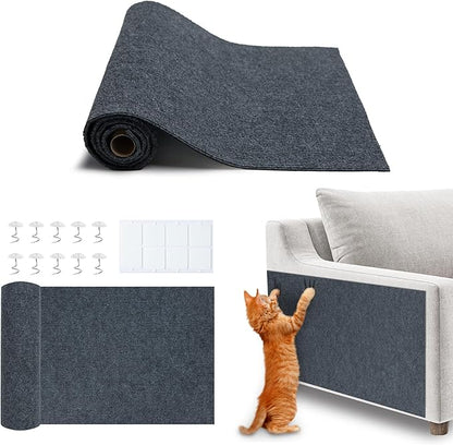 Best Pet Supplies Catify Cat Scratcher, Fun Interactive Scratchers, Posts, Poles, Claw Safe, Furniture Saver Indoor Play Support Natural Cat Behaviors Heavy Duty - Gray, 78.7 x 15.8
