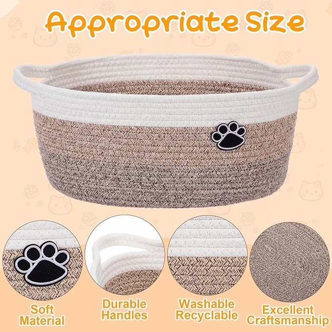 Leitee 38 Pcs Cat Storage Basket Gift Toy Set Kitten Toys Assortments, Including 2 Way Tunnel, Bell Crinkle Balls Spring Feather Teaser Sisal Ball Simulated Fish, Interactive for Indoor Pet