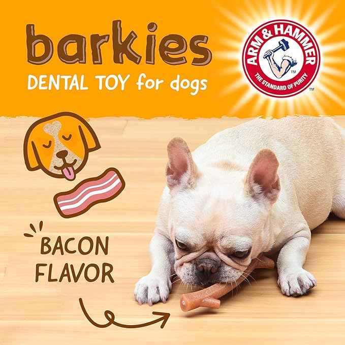 Arm & Hammer for Pets Barkies Tree Branch Compressed Wood Collection, 8 Inch Bacon Flavored Wood Blend Chew Toy for Dogs - Faux Stick, Splinter-Free, Alternative to Chewing Sticks - 2 Pack