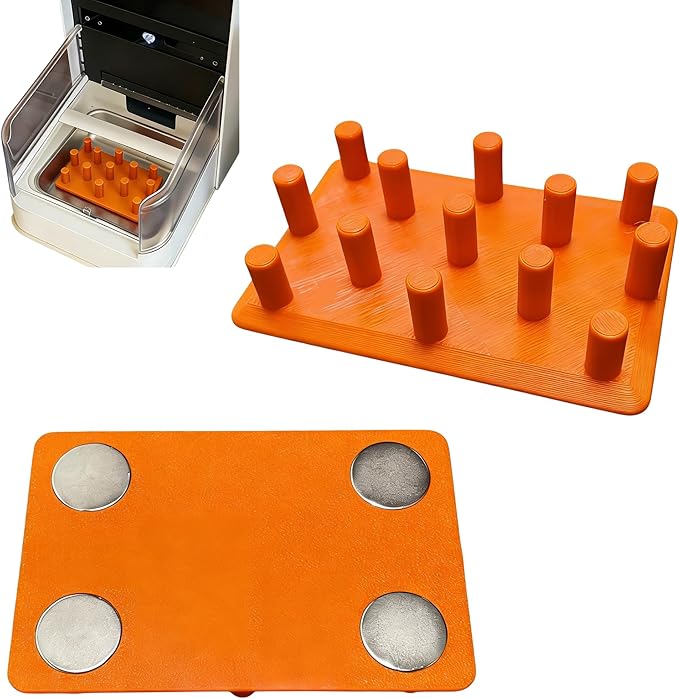 Magnetic Slow Feed Bowl Insert Compatible with Petlibro RFID Feeder, 13-Pillar Anti-Choking Design for Controlled Eating, Sloped Non-Jamming Base for Cats and Dogs (Orange)