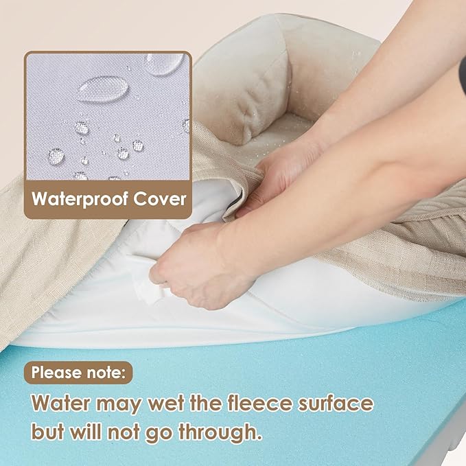 EHEYCIGA Orthopedic Dog Beds for Large Dogs, Waterproof Memory Foam Large Pet Bed with Sides, Non-Slip Bottom and Egg-Crate Foam Dog Couch Bed with Washable Removable Cover, Beige