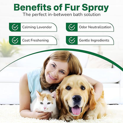 Lavender Dog Perfume Spray – Long-Lasting Dog Cologne & Deodorizing Spray for Dogs and Cats, Helps Eliminate Odor Between Baths, Gentle Grooming Freshener for Sensitive Skin – 8.45 oz
