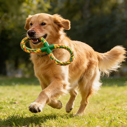 2-Pack Heavy Duty Dog Rope Toys for Large Dogs, Double Knot Rope and Figure-8 Rope Toy, Indestructible Chew & Tug Toys, Teeth Cleaning Cotton Rope Set (2-Pack Set)