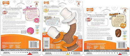 Nylabone Power Chew Toy Bundle, Cute Dog Toys for Aggressive Chewers, Bacon Glazed, Toasted Marshmallow, and Peanut Butter Flavors, Large Dogs - Up to 50 lbs, 3 Pack