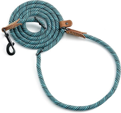 Mile High Life Hands Free Dog Leash, Crossbody Waist Leash with Genuine Leather Connection, Multifunctional Adjustable Slip Lead for Dog Walking Running (Green, 8FT)