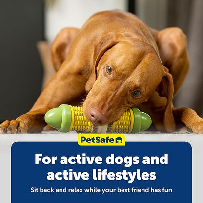 PetSafe Busy Buddy Cravin' Corn - Adjustable Slow Feeder Toy with Refillable Treat Rings - Cleans Teeth & Gums, Cures Boredom & Slows Down Eating Habits - Small/Medium- for Dogs 25-50 lb