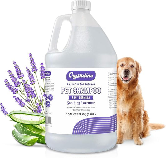 Dog Shampoo Conditioner - Lavender - (1 Gallon) Pet Shampoos for Dogs, Oatmeal Dog & Puppy Shampoo Sensitive Skin and Itchy Skin Relief, Bath Supplies for Dogs Wash, Moisturizing for Pets