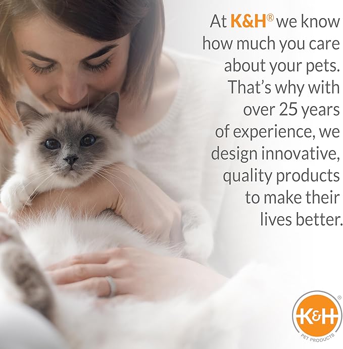 K&H Pet Products EZ Mount Cat Window Perch Deluxe Bolstered Kitty Sill with Cat Grass Grow Station - Hammock Window Bed for Indoor Pets, Home Grown Grass Toy for Bored Indoor Felines