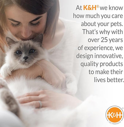 K&H Pet Products EZ Mount Cat Window Perch Deluxe Bolstered Kitty Sill with Cat Grass Grow Station - Hammock Window Bed for Indoor Pets, Home Grown Grass Toy for Bored Indoor Felines