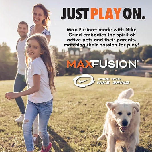 Max Fusion Made with Nike Grind, Arlee Cannon Treat Dispensing Dog Toy for All Dogs, Treat Dispenser, Durable Treat Toys, Natural Rubber Chew Toy, XLarge, Yellow, 1 Count
