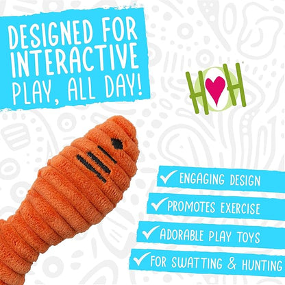 HuggleKats Cat Toys - Kitten Toys for Bored Indoor Cats, Perfect for Moving, Exercise, Biting & Chewing - Sardines (3 Pack)