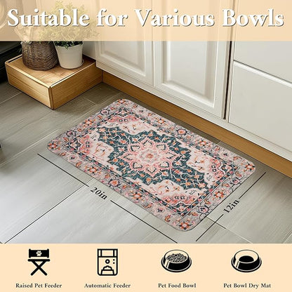 Dog Food Mat for Floors Waterproof Quick Dry Pet Placemat Cat Feeding Bowls Mats for Food and Water, Eco-Friendly Dog Accessories Diatomite Pets Supplies 12" X 20"