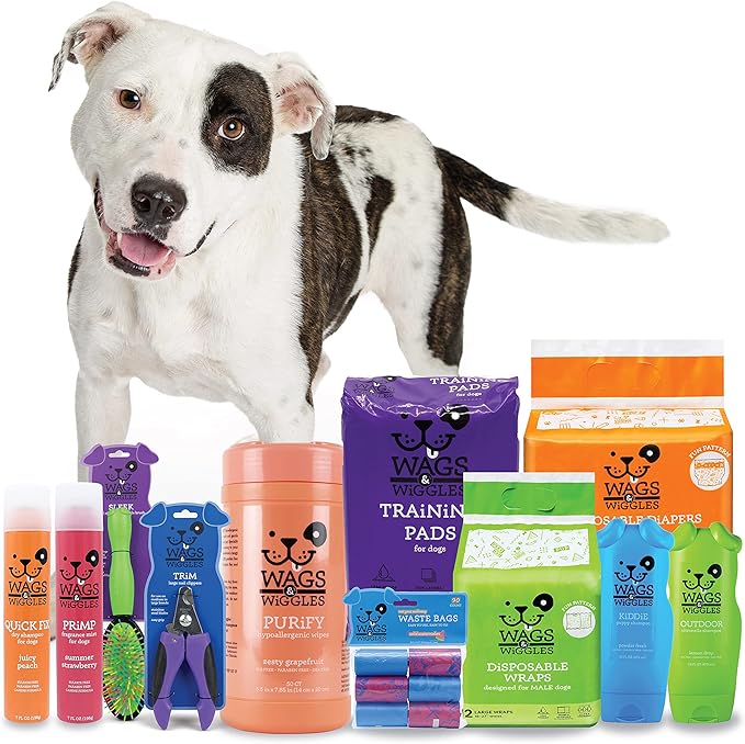 Wags & Wiggles Relieve Anti-Itch Dog Shampoo, Tropical Mango Scent - pH-Balanced Shampoo with Jojoba Oil, Aloe, and Tea Tree Oil for Dogs with Dry or Sensitive Skin, 16 Fl Oz