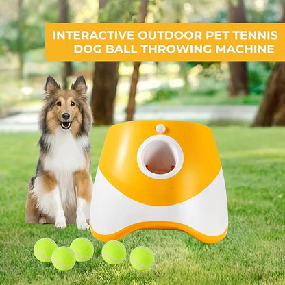 Interactive Outdoor Pet Tennis Dog Ball Throwing Machine - Automatic Dog Ball Launcher