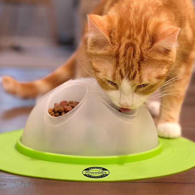 Franklin Pet Supply Co. Interactive Cat Digging Slow Feeder Bowl - Toy Bowl for Treats + Food - Scratching Feeder - Interactive for Cats + Kittens