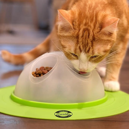 Franklin Pet Supply Co. Interactive Cat Digging Slow Feeder Bowl - Toy Bowl for Treats + Food - Scratching Feeder - Interactive for Cats + Kittens