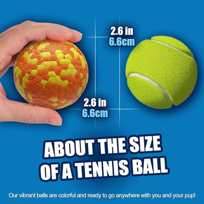 8Pcs Dog Balls - Aggressive Chewer Tennis Balls, 2.5'' Diameter Fetch Toys for Teething Dogs (Medium & Small)