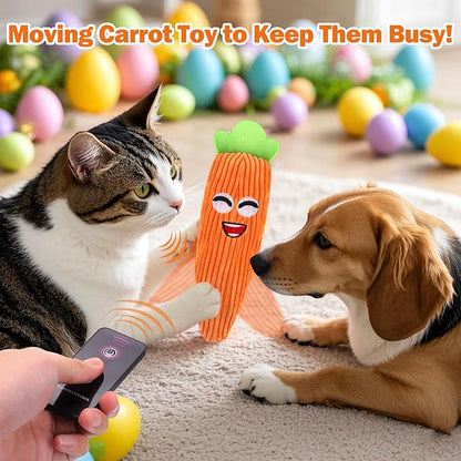 Mity rain Interactive Dog Toys - Easter Carrot Toys for Small Medium Large Dogs, Moving Pet Toy to Keep Them Busy for Boredom, Floppy Smart Motion Activate Enrichment, Rechargeable