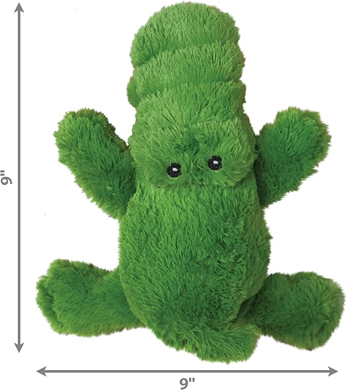 KONG Cozie Plush Dog Toys 2 Pack – Durable & Soft Squeaky Toys for Medium Dogs – Assorted Animal Characters (Ali The Alligator)