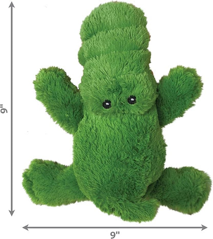 KONG Cozie Plush Dog Toys 2 Pack – Durable & Soft Squeaky Toys for Medium Dogs – Assorted Animal Characters (Ali The Alligator)