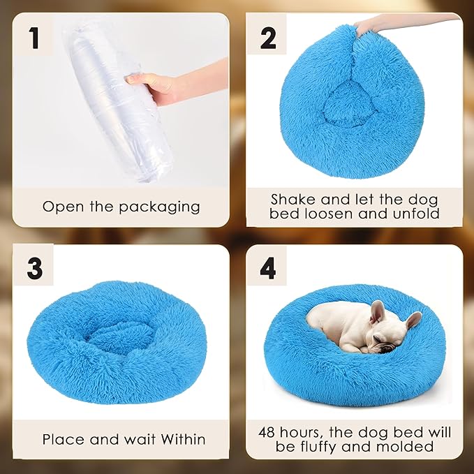 Extra Large Dog Beds, 36 Inch Human Dog Anxiety Relief Comfort Bed, Indestructible & Chew Proof Pet Beds (Light Blue)
