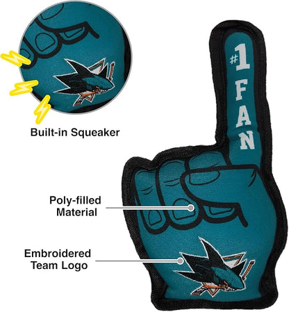 Pets First NHL San Jose Sharks #1 Fan Toy for Dogs & Cats. Best Tough PET Toy with Inner Squeaker. Number One Premium Dog Toy for Strongest Chewers & Sports Fans, One Size