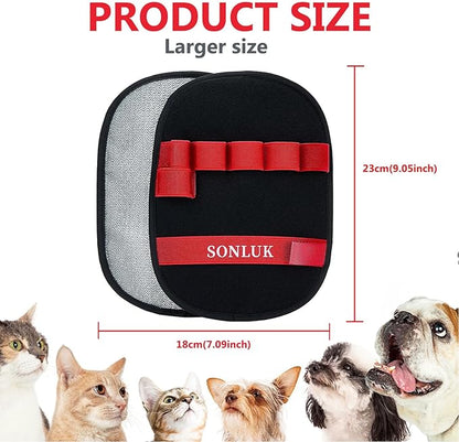 2PCS Pet Hair Removal Glove for Dogs&Cats,Upgraded 5-Finger Electrostatic Magic Brush Reusable Pet Hair Remover Glove for Laundry,Carpets,Sofa Gaps and Car Seats(Red)