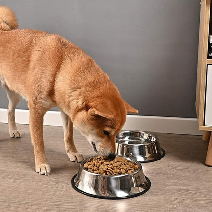 2Packs Stainless Steel Dog Bowl with Anti-Skid Rubber Base for Small/Medium/Large Pet, Perfect Dish, Pets Feeder Bowl and Water Bowl Perfect Choice for Dog Puppy Cat and Kitten (16oz)
