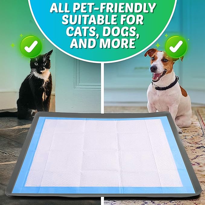 TidyFriend Dog Pee Pad Holder Tray Fits for 36” x 36” Wee Wee Pee Pads - Stable Grip, Raised Edges, Quick-Wipe Silicone Surface Dog Potty Tray Holder for Indoor Flooring Protection (Grey)